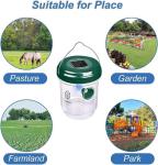 2 Pack Wasp Traps Outdoor Hanging, Solar Bee Traps with UV LED Light for Outside, Hornet, Bee Wasp Catcher for Hornets, Yellow Jackets