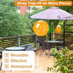 2 Pack Reusable Wasp Traps Outdoor Hanging Yellow Jacket Trap Carpenter Bee Traps for Outside Hornet Trap Wasp Catcher for Outdoors, Wasps Killer