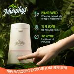Murphy's Naturals Mosquito Dodger Zone Repellent, Outdoor Mosquito Spray, Essential Oils, 15-Foot Zone, Repels for 30 Hours, Refill Included