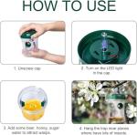 2 Pack Reusable Solar Carpenter Bee Traps for Outside Wasp Traps Outdoor Hanging, Hornet Trap Yellow Jacket Trap Wasp Catcher Outside for Garden