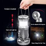 SupBri 2Pack Solar Camping Lantern with Fan, 3-Way Power Source,Rechargeable Lanterns for Power Outages, Camping Lights for Tent Hurricane Emergency Camping Gear Must Haves