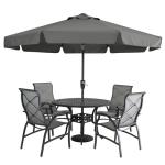 MASTERCANOPY Valance Patio Umbrella for Outdoor Table Market -8 Ribs (9ft, Dark Gray)