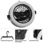 2-in-1 Camping Lantern with Fan Set - Set of 2 Portable Camping Lights with 12 Bright LED Bulbs, USB, and Rechargeable Battery by Wakeman