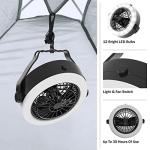2-in-1 Camping Lantern with Fan Set - Set of 2 Portable Camping Lights with 12 Bright LED Bulbs, USB, and Rechargeable Battery by Wakeman