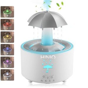 Hinio Umbrella Aromatherapy Humidifier, Rotating Umbrella Aromatherapy Diffuser, 7 Color LED Night Light with Remote Control and Timer, Great for Sleep, Home, Bedroom, Study Room
