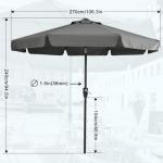 MASTERCANOPY Valance Patio Umbrella for Outdoor Table Market -8 Ribs (9ft, Dark Gray)