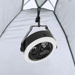 2-in-1 Camping Lantern with Fan Set - Set of 2 Portable Camping Lights with 12 Bright LED Bulbs, USB, and Rechargeable Battery by Wakeman