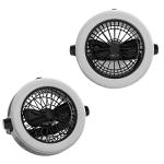 2-in-1 Camping Lantern with Fan Set - Set of 2 Portable Camping Lights with 12 Bright LED Bulbs, USB, and Rechargeable Battery by Wakeman