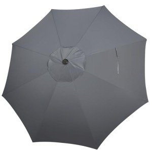 Blissun 9ft Patio Umbrella Replacement Canopy, Market Umbrella Top, Outdoor Table Umbrella Canopy for 8 Ribs, Canopy Only (Dark Grey)