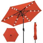 Best Choice Products 7.5ft Outdoor Solar Market Table Patio Umbrella for Deck, Pool w/Tilt, Crank, LED Lights - Rust