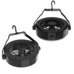 2-in-1 Camping Lantern with Fan Set - Set of 2 Portable Camping Lights with 12 Bright LED Bulbs, USB, and Rechargeable Battery by Wakeman