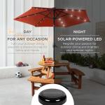 Best Choice Products 7.5ft Outdoor Solar Market Table Patio Umbrella for Deck, Pool w/Tilt, Crank, LED Lights - Rust