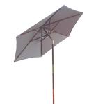 Formosa Covers 7 ft Wood Outdoor Patio Umbrella Market Style - Tilt Mechanism Eucalyptus Teak Oil Finish - Enhance Your Outdoor Space - Perfect for Small Patio, Deck, Bistro, and Poolside - Taupe