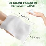 30 PCS Mosquito Repellent Wipes, Individually Wrapped Insect Repellent Wipes Made of Natural Plant-Based Essential Oils, Safe & Effective Insect Protection Perfect for Outdoor Activities, Long-Lasting