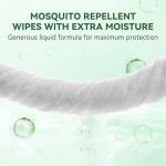 60 PCS Mosquito Repellent Wipes, Individually Wrapped Insect Repellent Wipes Made of Natural Plant-Based Essential Oils, Safe & Effective Insect Protection Perfect for Outdoor Activities, Long-Lasting