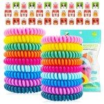 18 Pack Mosquito Repellent Bracelets, DEET-Free Insect & Bug Repellent Wrist Bands with 60 Pack Smile Mosquito Patches for Kids & Adults Outdoor Camping Fishing Traveling