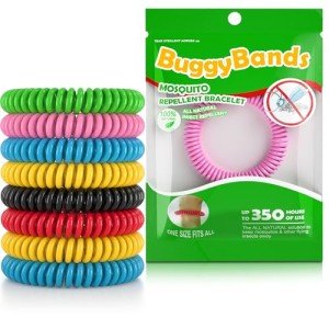 BuggyBands 12 Pack Mosquito Repellent Bracelets, Individually Wrapped, DEET Free, Natural and Waterproof Band