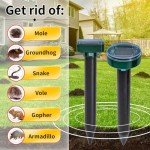 Upgrade 8 Mole Repellent for lawns Gopher Repellent Ultrasonic Solar Powered Snake Repellent Deterrent Mole Repeller Vole Repellent Outdoor Lawns Garden Yard All Pests Sonic Spikes Stakes Chaser