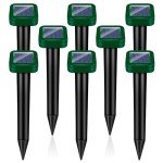 8 Pack Solar Powered Mole Repellent Stakes Waterproof Ultrasonic Sonic Spikes for Lawn & Garden | Deter Moles, Snakes Groundhogs Gophers Voles & Deer Easy-to-Use Outdoor Pest Control for Yard Garden