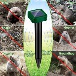 8 Pack Solar Powered Mole Repellent Stakes Waterproof Ultrasonic Sonic Spikes for Lawn & Garden | Deter Moles, Snakes Groundhogs Gophers Voles & Deer Easy-to-Use Outdoor Pest Control for Yard Garden