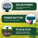 Upgrade 8 Mole Repellent for lawns Gopher Repellent Ultrasonic Solar Powered Snake Repellent Deterrent Mole Repeller Vole Repellent Outdoor Lawns Garden Yard All Pests Sonic Spikes Stakes Chaser