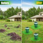 Mole Repellent Solar Powered, 4 Pack Waterproof Ultrasonic Repeller Deterrent Stake,Sonic Spikes Get Rid for Gopher, Chipmunk, Groundhog, Vole, Mice, Rodent, Snake, Repellent for Lawns Yard Garden