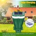Mole Repellent Solar Powered, 4 Pack Waterproof Ultrasonic Repeller Deterrent Stake,Sonic Spikes Get Rid for Gopher, Chipmunk, Groundhog, Vole, Mice, Rodent, Snake, Repellent for Lawns Yard Garden