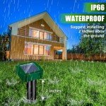 8 Pack Solar Powered Mole Repellent Stakes Waterproof Ultrasonic Sonic Spikes for Lawn & Garden | Deter Moles, Snakes Groundhogs Gophers Voles & Deer Easy-to-Use Outdoor Pest Control for Yard Garden