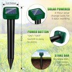 8 Pack Solar Powered Mole Repellent Stakes Waterproof Ultrasonic Sonic Spikes for Lawn & Garden | Deter Moles, Snakes Groundhogs Gophers Voles & Deer Easy-to-Use Outdoor Pest Control for Yard Garden