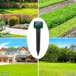 8 Pack Solar Powered Mole Repellent Stakes Waterproof Ultrasonic Sonic Spikes for Lawn & Garden | Deter Moles, Snakes Groundhogs Gophers Voles & Deer Easy-to-Use Outdoor Pest Control for Yard Garden
