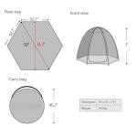 Screen House Mesh Tent, 10 x10 FT Pop Up Outdoor Gazebo with Sun Shade Mosquito Net for Backyard Garden, Beige