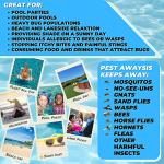 Pest Awaysis - Patented Design | Swimming Pool Float | Bug Prevention Net | No More Bees, Wasps, Mosquitos | 40% Sunblock | Includes Bonus Hammock Float (Updated Tag)