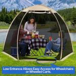 Screen House Mesh Tent, 10 x10 FT Pop Up Outdoor Gazebo with Sun Shade Mosquito Net for Backyard Garden, Beige