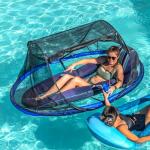 Pest Awaysis - Patented Design | Swimming Pool Float | Bug Prevention Net | No More Bees, Wasps, Mosquitos | 40% Sunblock | Includes Bonus Hammock Float (Updated Tag)