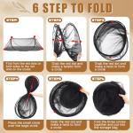 Vincreem 2 Pcs Large Pop up Mosquito Tent Portable Foldable Mosquito Bug Net for Bed Camping Travel Patio Outdoor 78 * 31 * 22 Inch Bug Netting Mesh Tent Canopy for Adults Baby Bedroom, Black