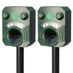 Deer Repellent Device Cat Repellent Outdoor Dog Repellent for Yard Solar Animal Repeller Ultrasonic Squirrel Repeller Waterproof Racoon Fox with Motion Activated Sensor Flashing Light 5 Modes