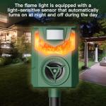 2 Pack Flame Guard Ultrasonic Animal Repellent, Outdoor Cat Deterrent with Motion Activated, Solar-Powered Squirrel, Deer, Skunk, Raccoon, Rabbit and Dog Repeller Waterproof for Yard Farm Garden