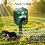 Deer Repellent Device Cat Repellent Outdoor Dog Repellent for Yard Solar Animal Repeller Ultrasonic Squirrel Repeller Waterproof Racoon Fox with Motion Activated Sensor Flashing Light 5 Modes