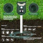 Cat Repellent Outdoor Solar Ultrasonic Animal Repeller- Motion Activated Pest Deterrent Device for Cats, Dogs, Raccoons, Deer, Skunks,Rodents, Waterproof Scare Away Raccoon Deterrent Stakes(Green)