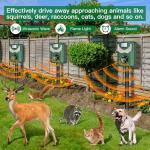 2 Pack Flame Guard Ultrasonic Animal Repellent, Outdoor Cat Deterrent with Motion Activated, Solar-Powered Squirrel, Deer, Skunk, Raccoon, Rabbit and Dog Repeller Waterproof for Yard Farm Garden