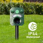 Deer Repellent Device Cat Repellent Outdoor Dog Repellent for Yard Solar Animal Repeller Ultrasonic Squirrel Repeller Waterproof Racoon Fox with Motion Activated Sensor Flashing Light 5 Modes