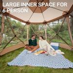 EVER ADVANCED Pop up Screen House Tent for Camping 11.5 x 9.8 ft, Instant Screened Gazebo Canopy with Netting, Portable Shelter Enclosure for Outdoor, Backyard, Khaki