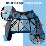 TIMBER RIDGE 11.5 X 9.8 Ft Easy Pop Up Gazebo Canopy Tent for Camping, Portable Instant Screenhouse, Pop Up Screened in Canopy with Netting for Backyard, Patio, Outdoor, Tailgating, Picnics, Blue