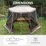 EVER ADVANCED Pop up Screen House Tent for Camping 11.5 x 9.8 ft, Instant Screened Gazebo Canopy with Netting, Portable Shelter Enclosure for Outdoor, Backyard, Khaki