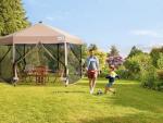 Pop up Screened Canopy Tent with Mosquito Netting, Portable Easy up Outdoor Screen House Shelter Fully Sealed for Patio, Camping and Picnic, Includes Wheeled Carry Bag (Tan, 13'x13')