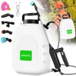 Battery Powered Sprayer 3.2 Gallon, Backpack Sprayer with 5 Mist Nozzles, Electric Garden Sprayer with USB Rechargeable Handle, Pump Sprayers with Adjustable Shoulder Strap for Lawn, Garden, Yard