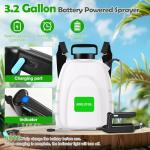 Battery Powered Sprayer 3.2 Gallon, Backpack Sprayer with 5 Mist Nozzles, Electric Garden Sprayer with USB Rechargeable Handle, Pump Sprayers with Adjustable Shoulder Strap for Lawn, Garden, Yard
