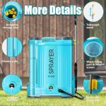 Backpack Sprayer 4 Gallon, 80 PSI Adjustable Pressure Electric Sprayer, Battery Powered Garden Sprayer with 21V 2.6Ah Battery, 6 Mist Nozzles, Telescopic Wand, Battery Backpack Sprayers for Yard, Lawn