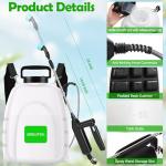 Battery Powered Sprayer 3.2 Gallon, Backpack Sprayer with 5 Mist Nozzles, Electric Garden Sprayer with USB Rechargeable Handle, Pump Sprayers with Adjustable Shoulder Strap for Lawn, Garden, Yard
