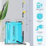 Backpack Sprayer 4 Gallon, 80 PSI Adjustable Pressure Electric Sprayer, Battery Powered Garden Sprayer with 21V 2.6Ah Battery, 6 Mist Nozzles, Telescopic Wand, Battery Backpack Sprayers for Yard, Lawn